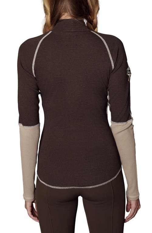 Alp N Rock Lucy Mock Neck Knit Top In Brown