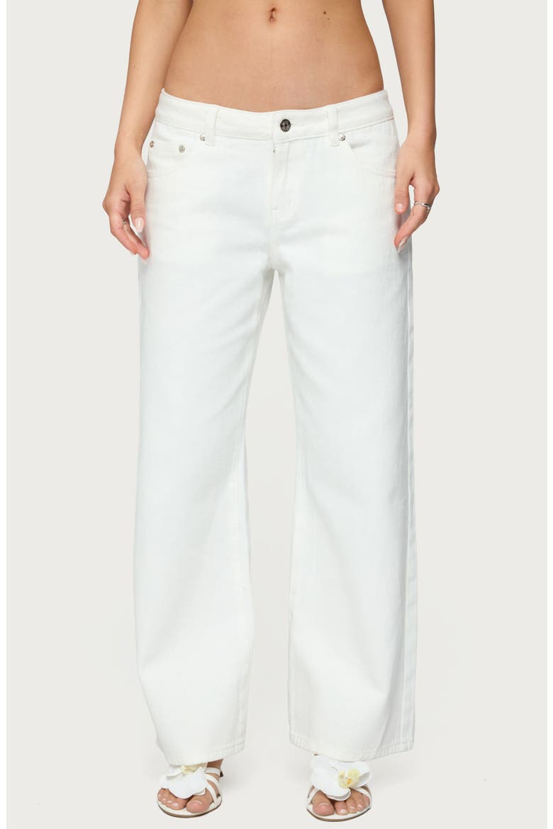 Roman Low Rise Slouchy Jeans, Main, color, WHITE