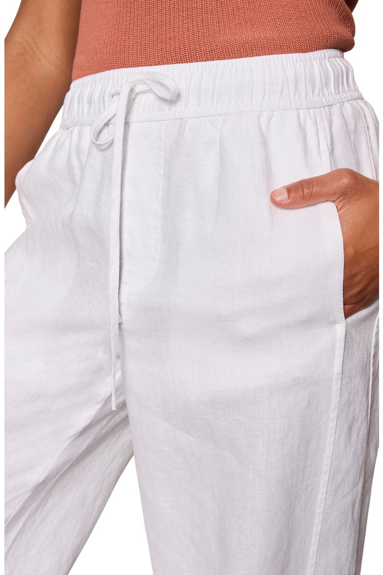 Melody Drawstring Linen Balloon Pants, Alternate, color, WHITE
