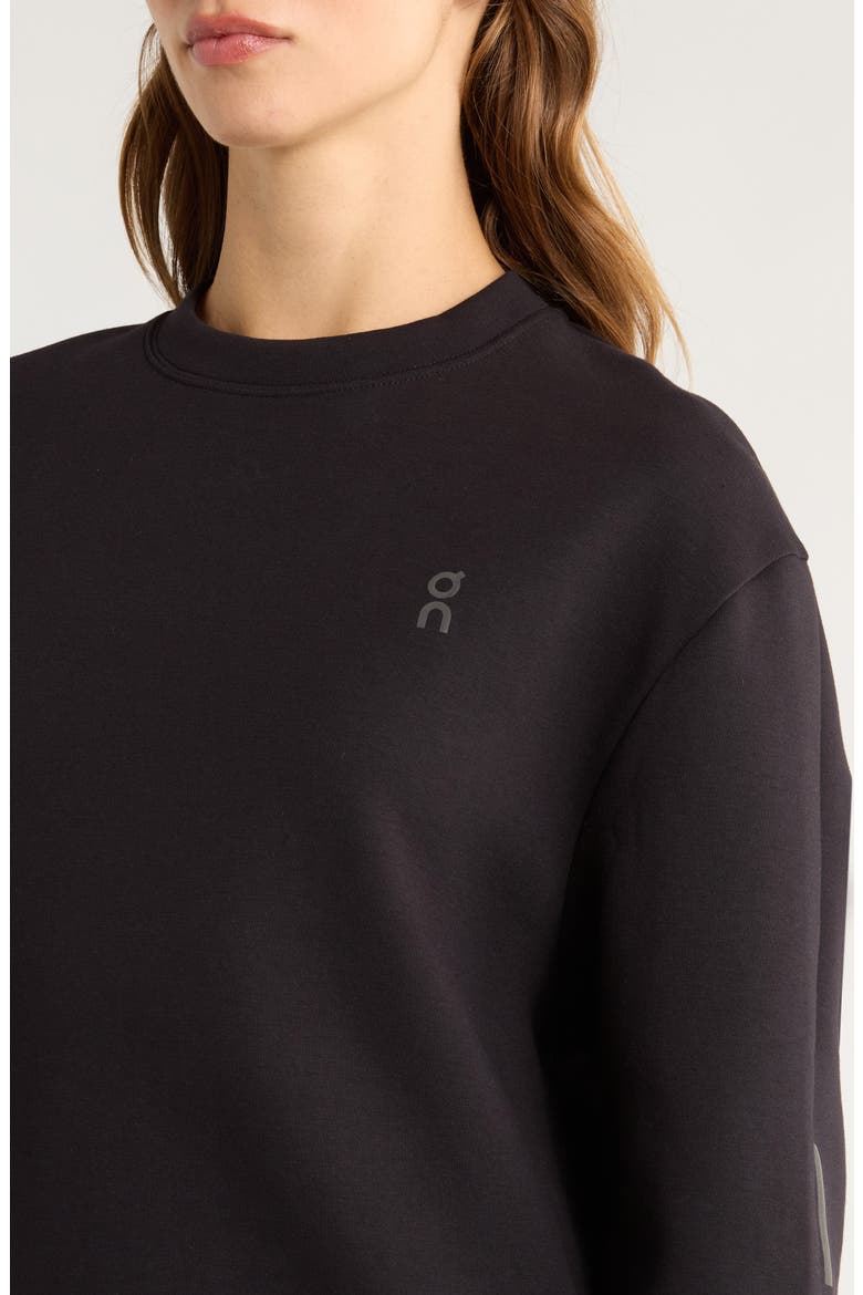 Focus Tech Crewneck Sweatshirt, Alternate, color, BLACK