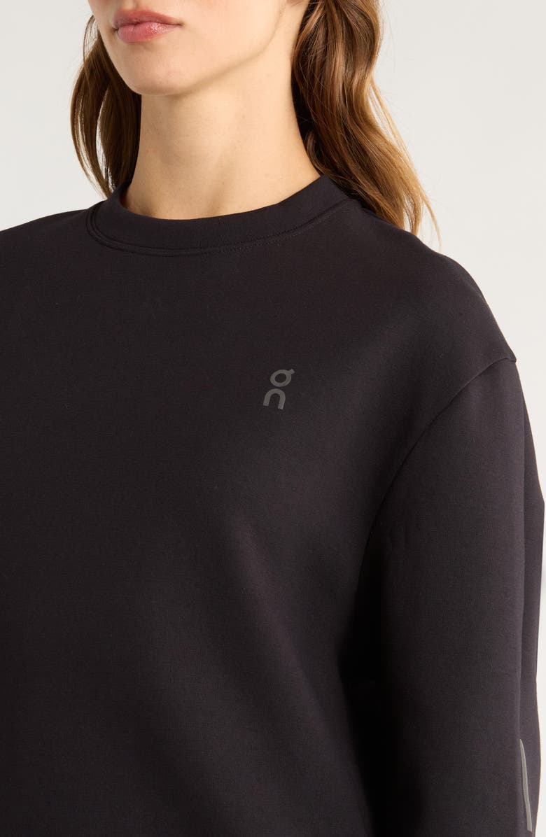 On Focus Tech Crewneck Sweatshirt, Alternate, color, Black