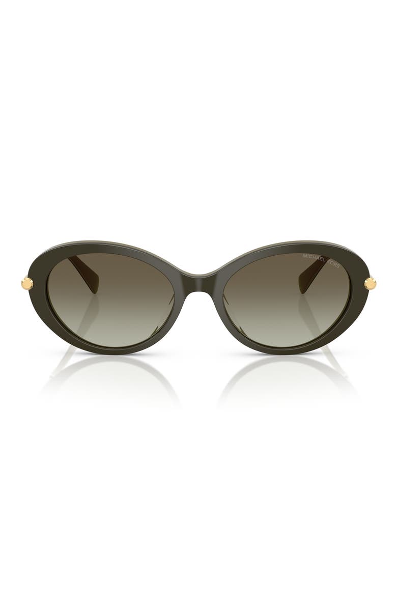 53mm Gradient Oval Sunglasses, Main, color, OLIVE SMOKE / OLIVE GRADIENT