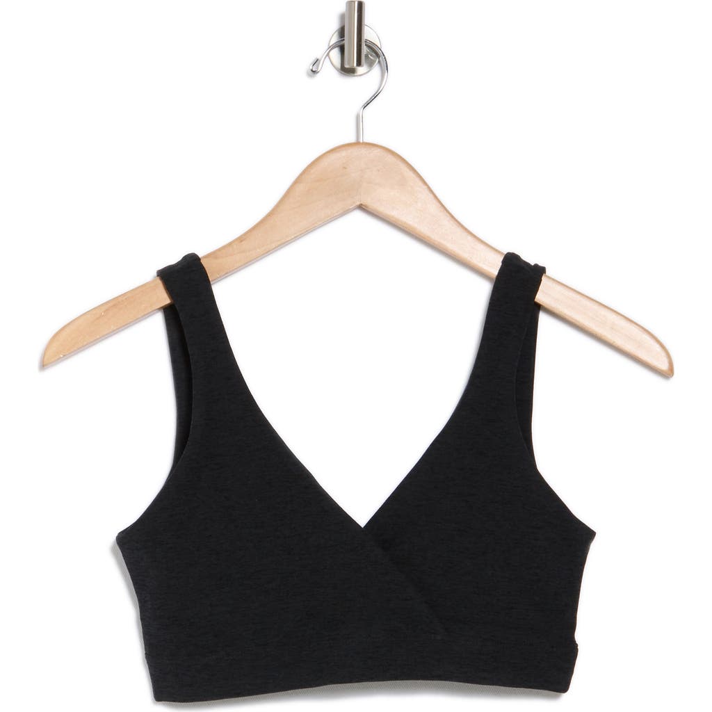 Beyond Yoga Space Dye Crossover Sports Bra In Darkest Night