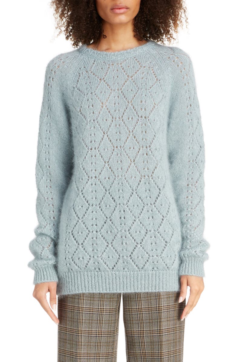 Runway Marc Jacobs Pointelle Mohair & Silk Sweater, Main, color, 