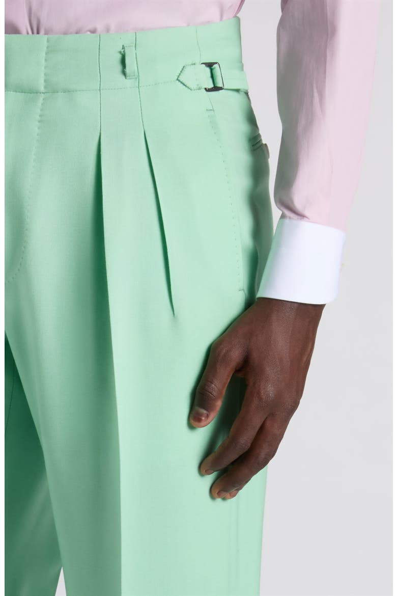 Compact Wool Hopsack Trousers, Alternate, color, AQUAMARINE