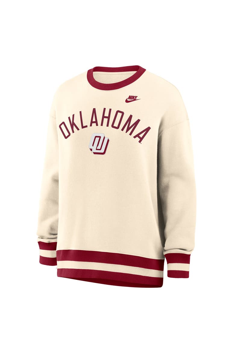 Women's Nike  Natural Oklahoma Sooners Oversized Legacy Arch Phoenix Sweatshirt, Alternate, color, Natural