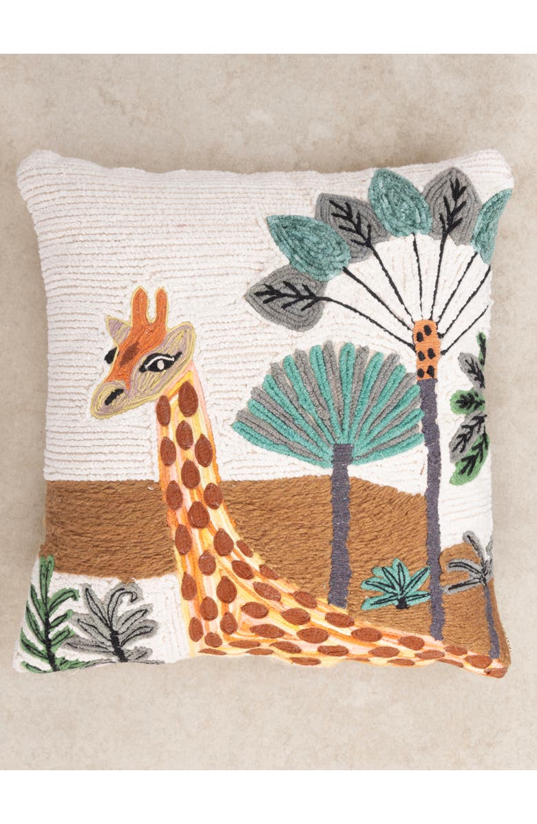 GAURI KOHLI Giraffe Throw Pillow Cover, Alternate, color, Multicolored