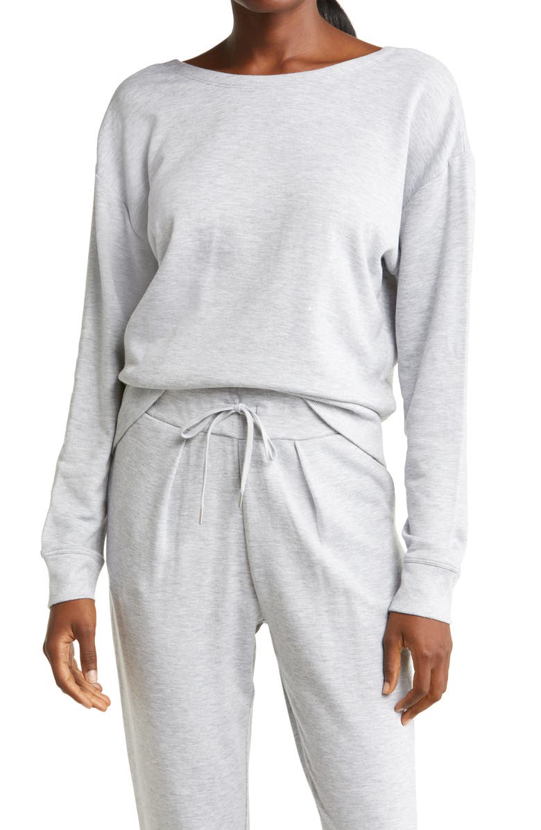 Zella Cozy Twist Pullover Sweatshirt, Main, color, 