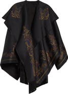 Etro Paisley Cape with Attached Scarf Detail