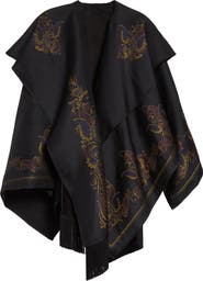 Etro Paisley Cape with Attached Scarf Detail