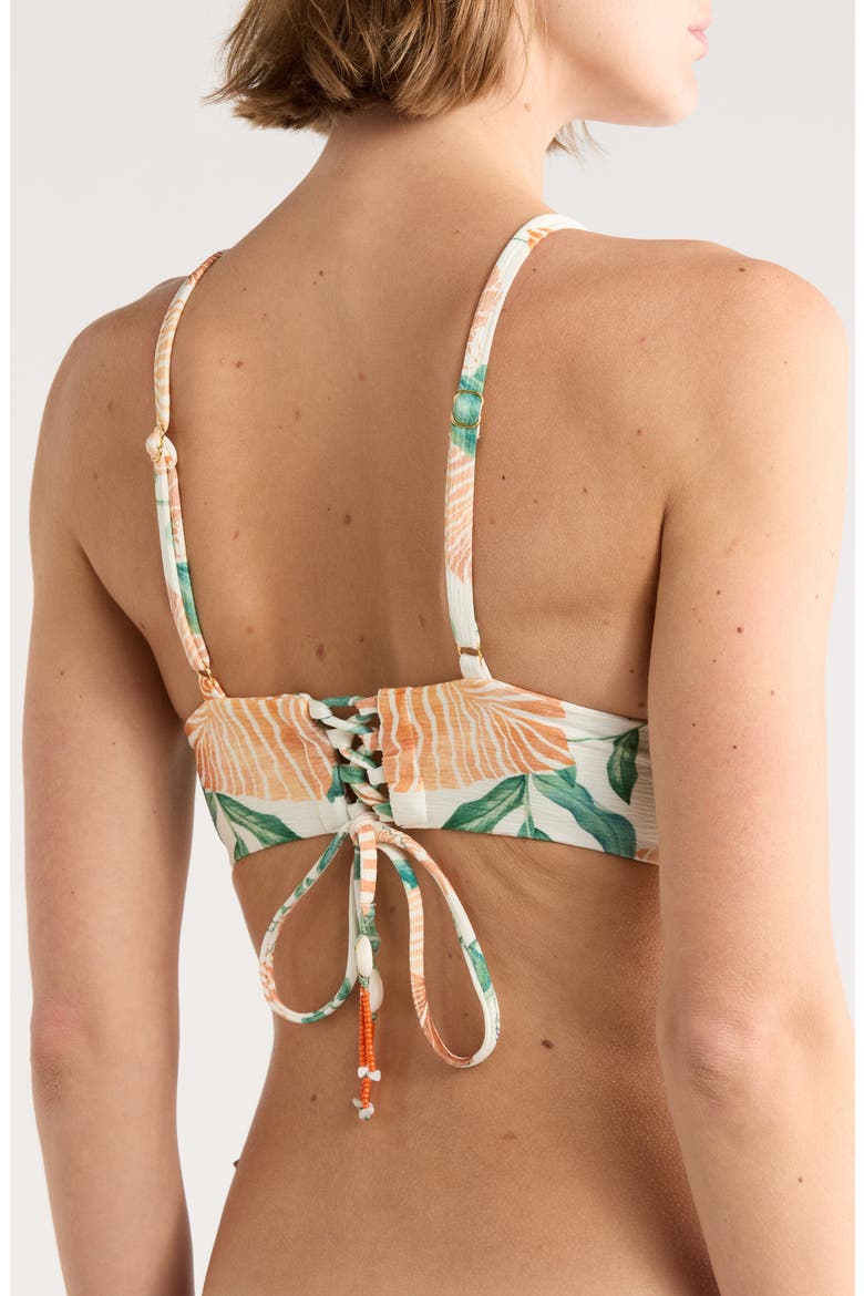 Banded Triangle Bikini Top, Alternate, color, WHITE MULTI