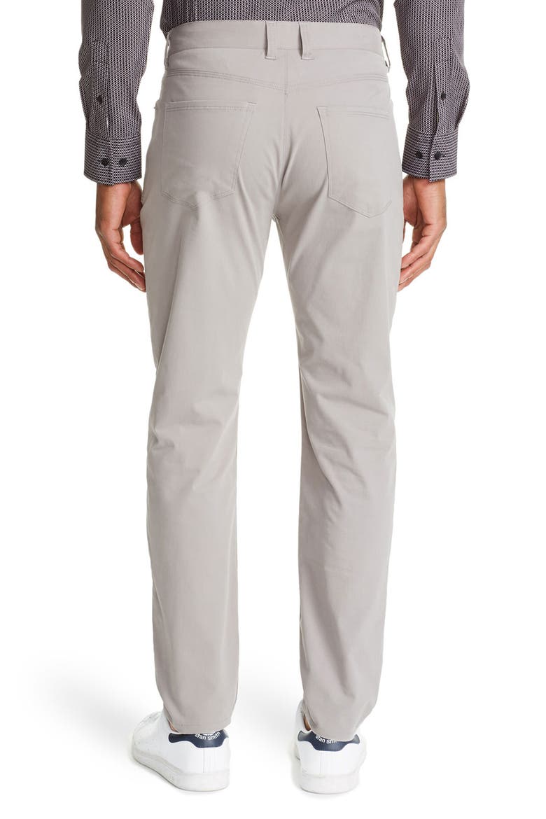Leone Slim Straight Leg Twill Pants, Alternate, color, GREY