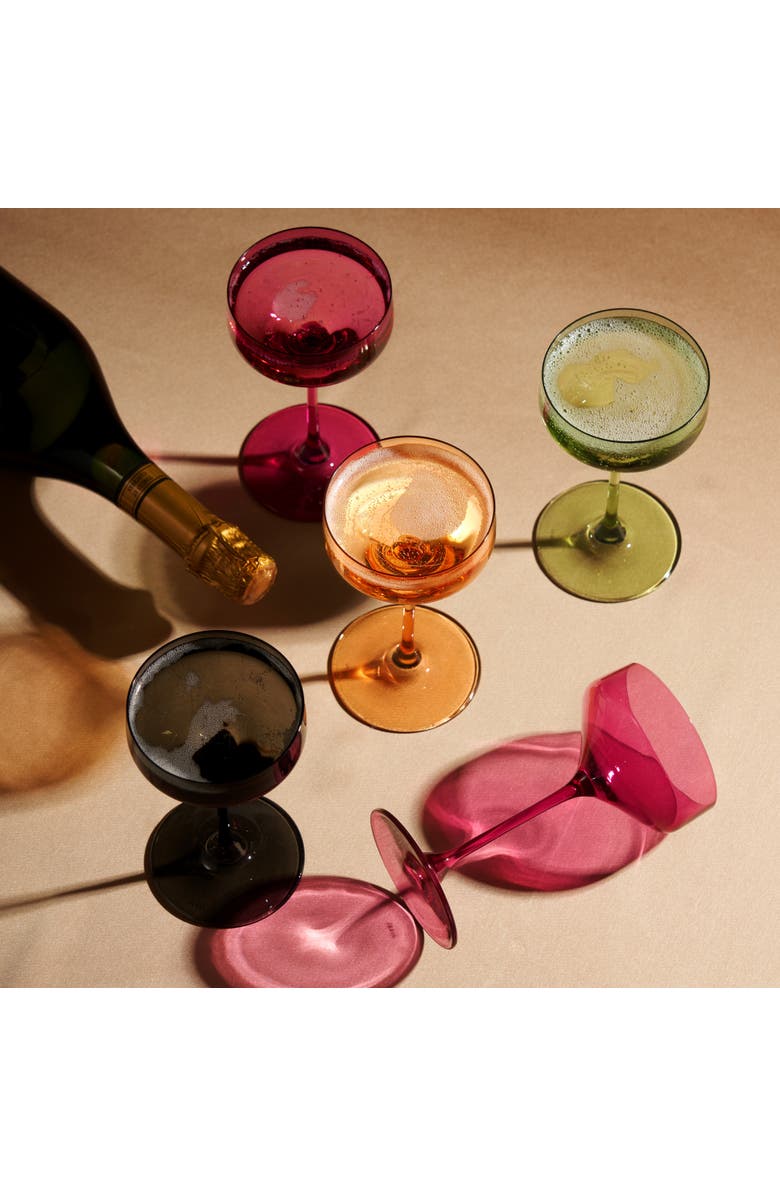 Viski Reserve Nouveau Crystal Coupes, Alternate, color, Green