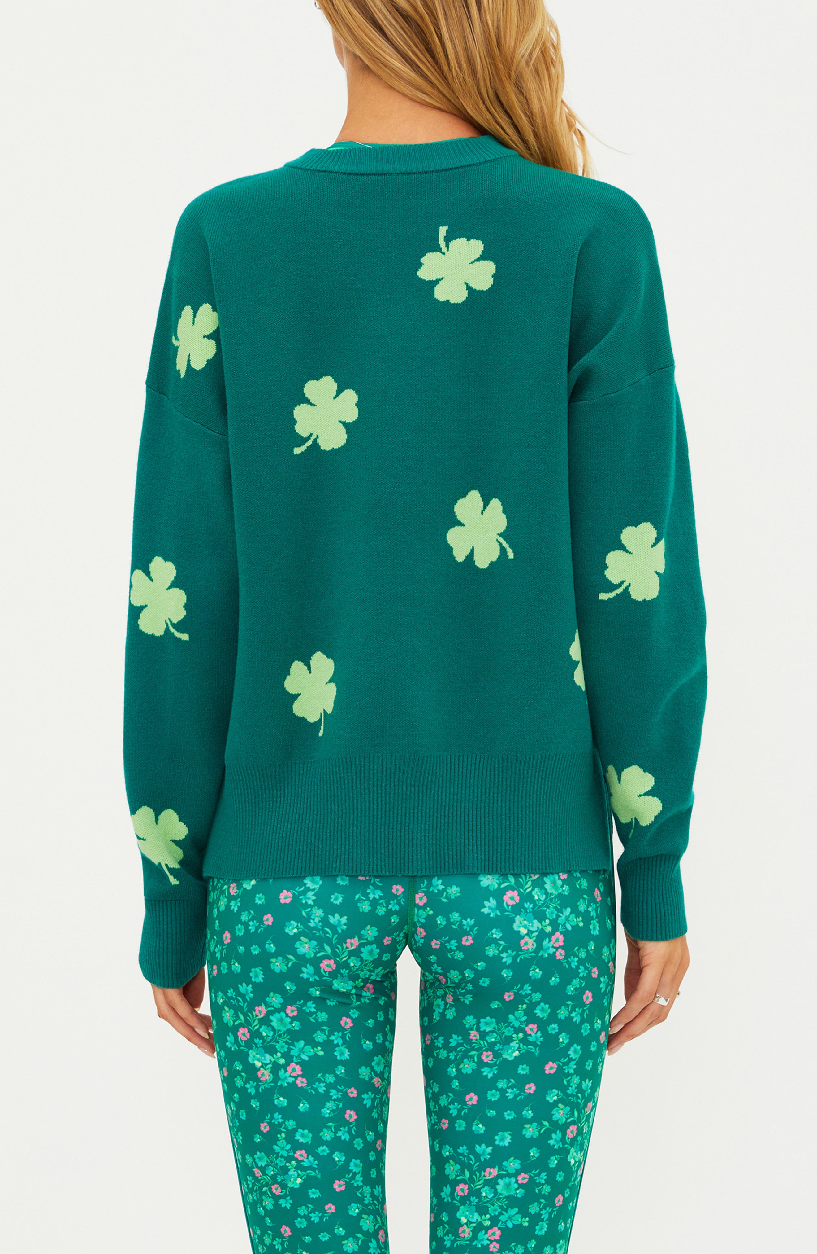 Callie Clover Jacquard Crewneck Sweater - image 2