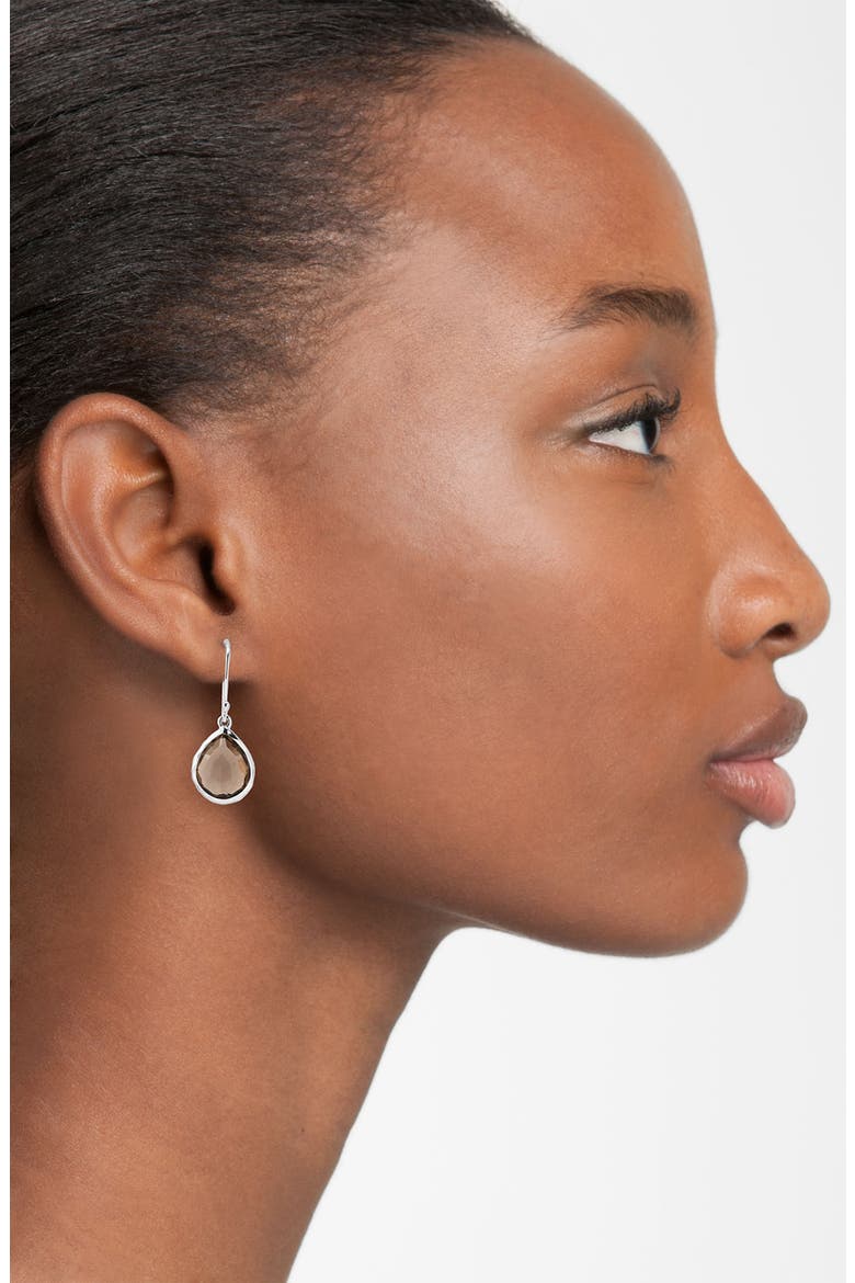 'Rock Candy - Teeny Teardrop' Rosé Earrings, Alternate, color, SILVER