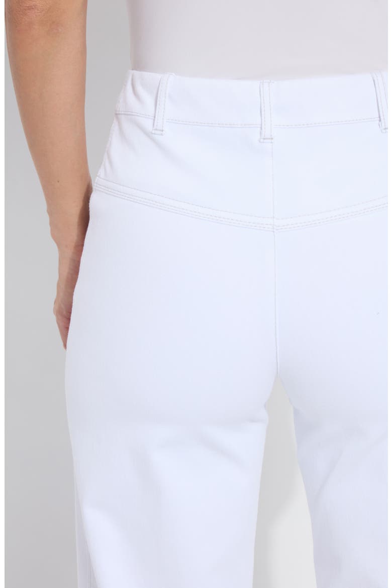 Layton Pull-On High Waist Crop Wide Leg Knit Jeans, Alternate, color, WHITE