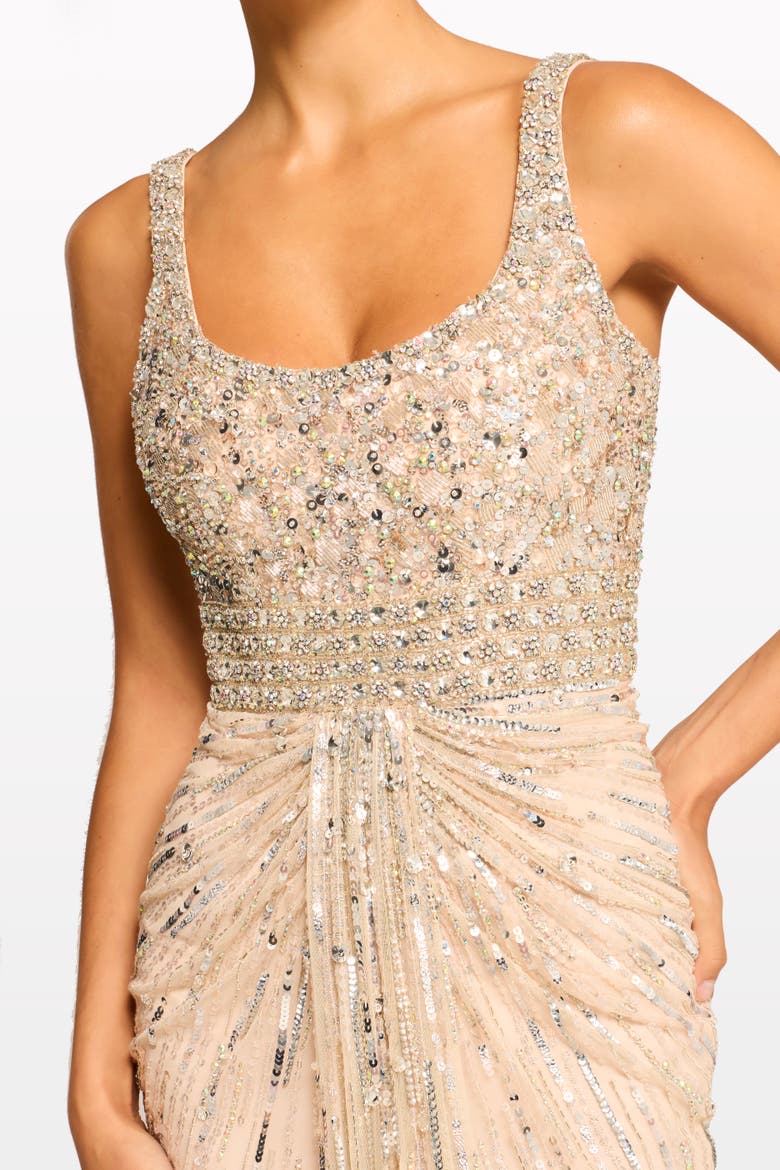 Elixir Sequin-Embellished Maxi Dress, Alternate, color, Morganite