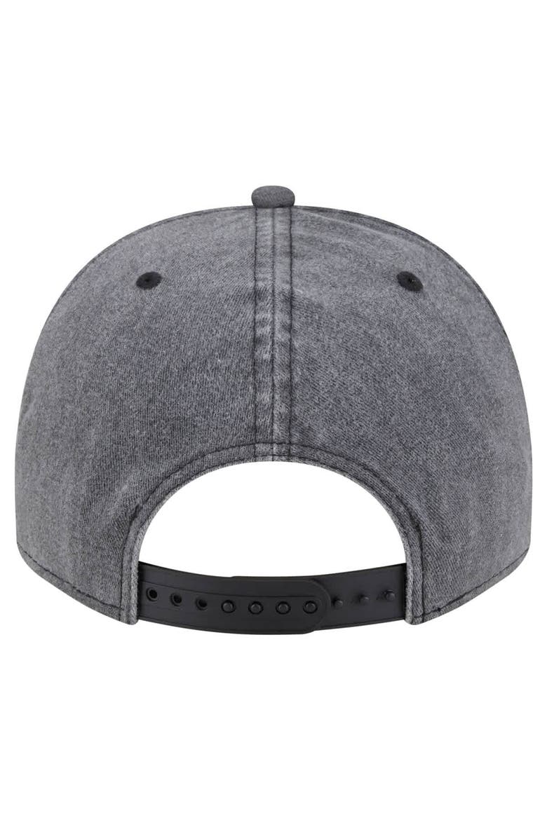 Men's New Era  Charcoal Los Angeles Lakers Throwback Washed Pre-Curved 9FIFTY Snapback Hat, Alternate, color, Charcoal