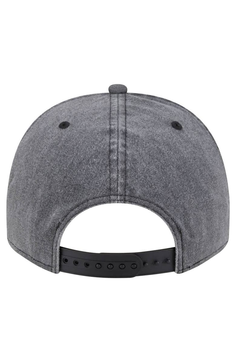 New Era Men's New Era  Charcoal Los Angeles Lakers Throwback Washed Pre-Curved 9FIFTY Snapback Hat, Alternate, color, Charcoal