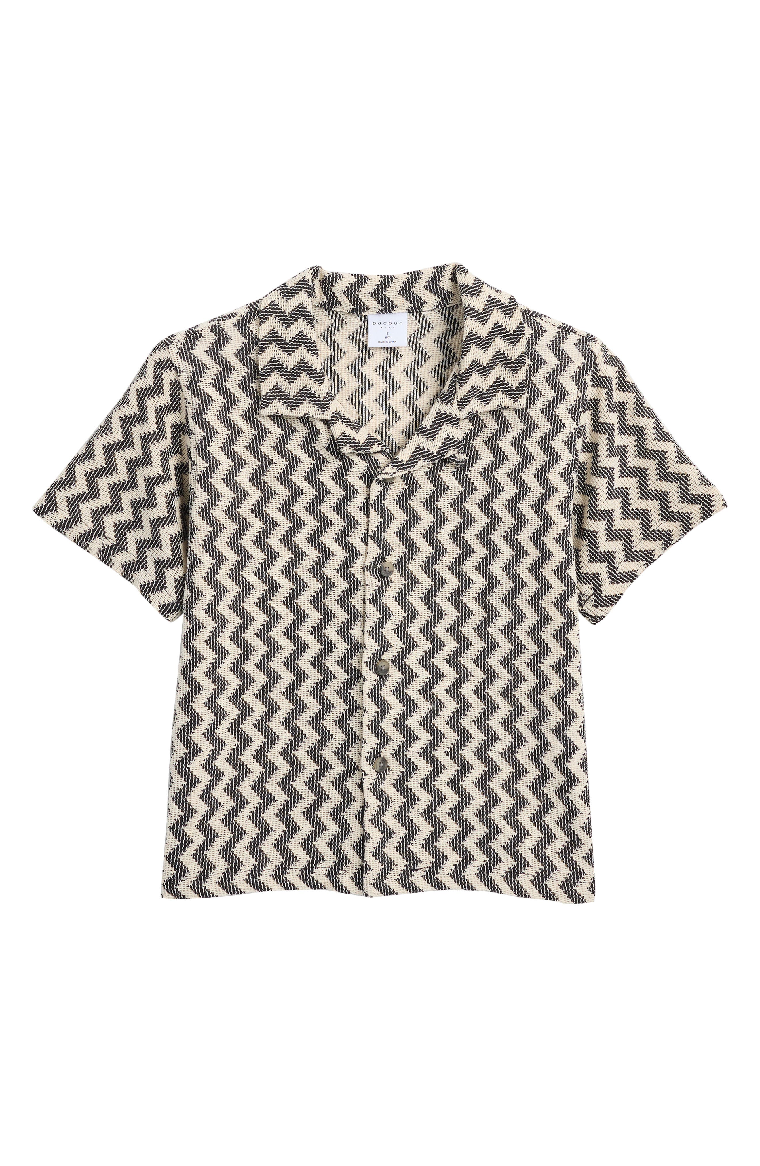 PACSUN PACSUN KIDS' CHEVRON COTTON CAMP SHIRT
