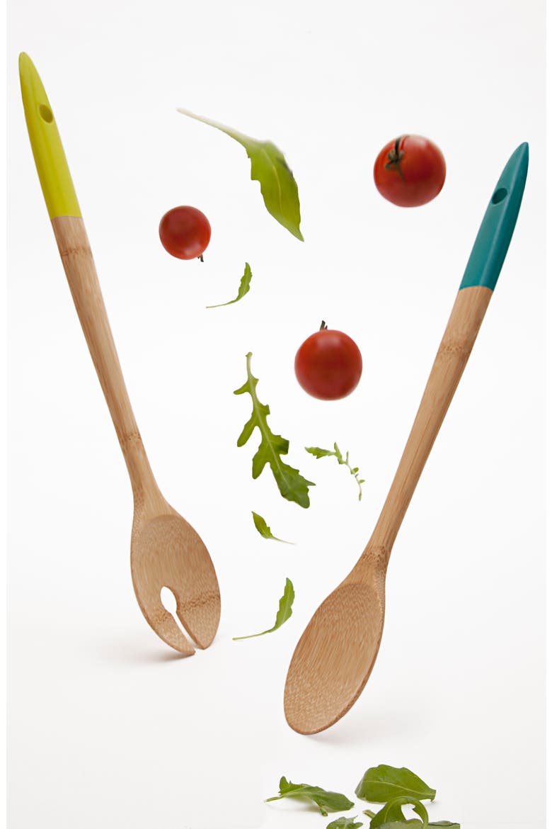 Bamboo Salad Servers, Alternate, color, WHITE