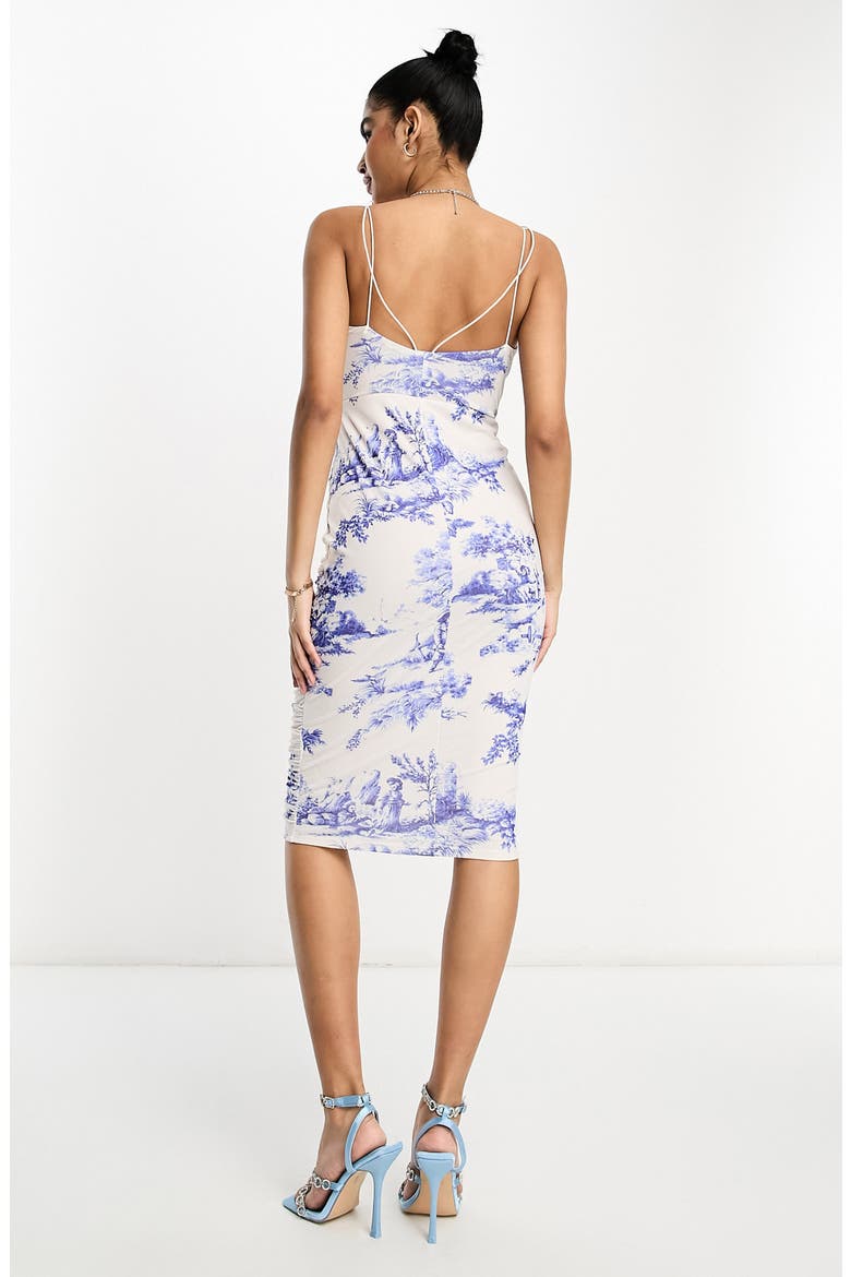 Lace-Up Mesh Sheath Dress, Alternate, color, PURPLE MULTI