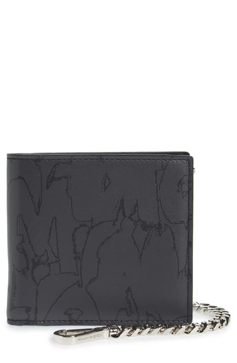 Graffiti Leather Bifold Chain Wallet