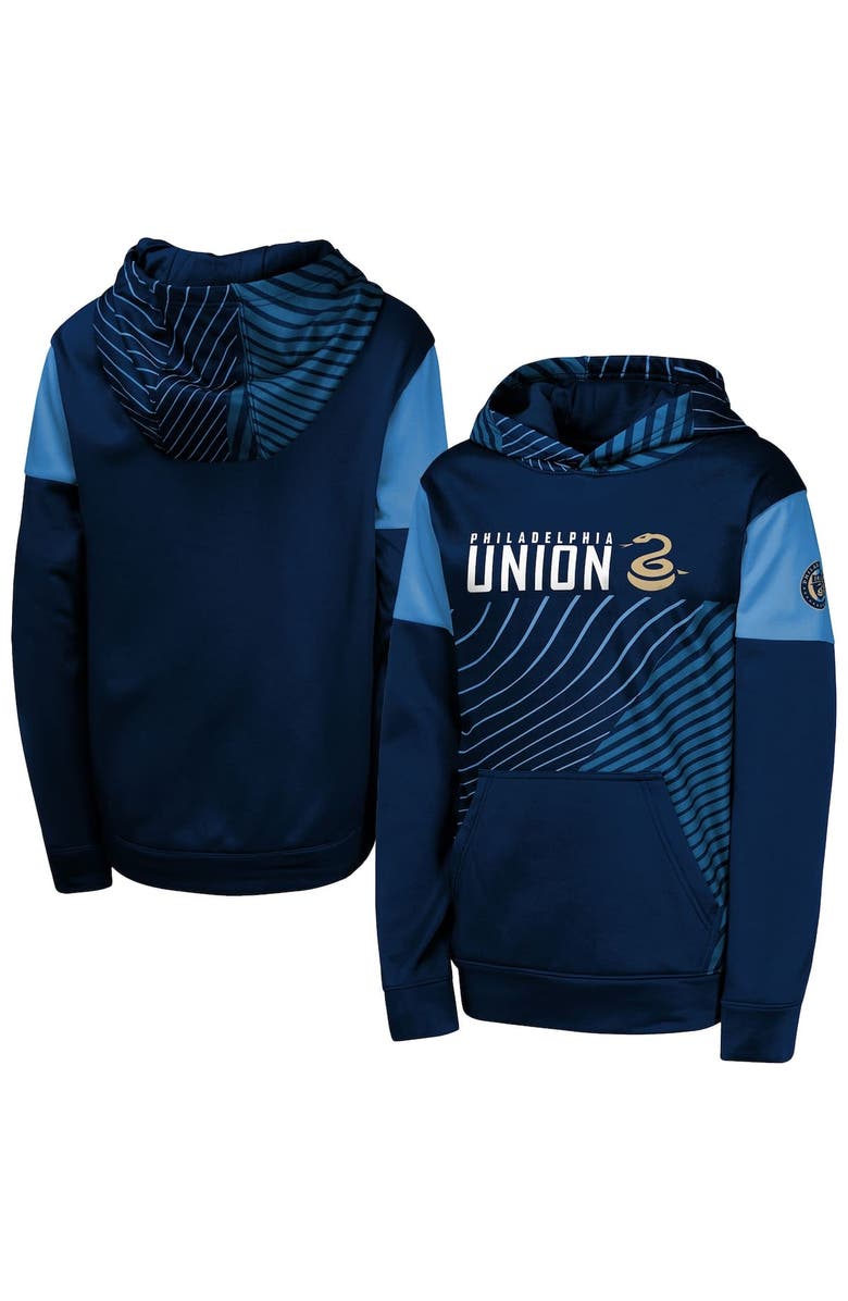 Outerstuff Youth Navy Philadelphia Union Unbeatable Pullover Hoodie, Main, color, 