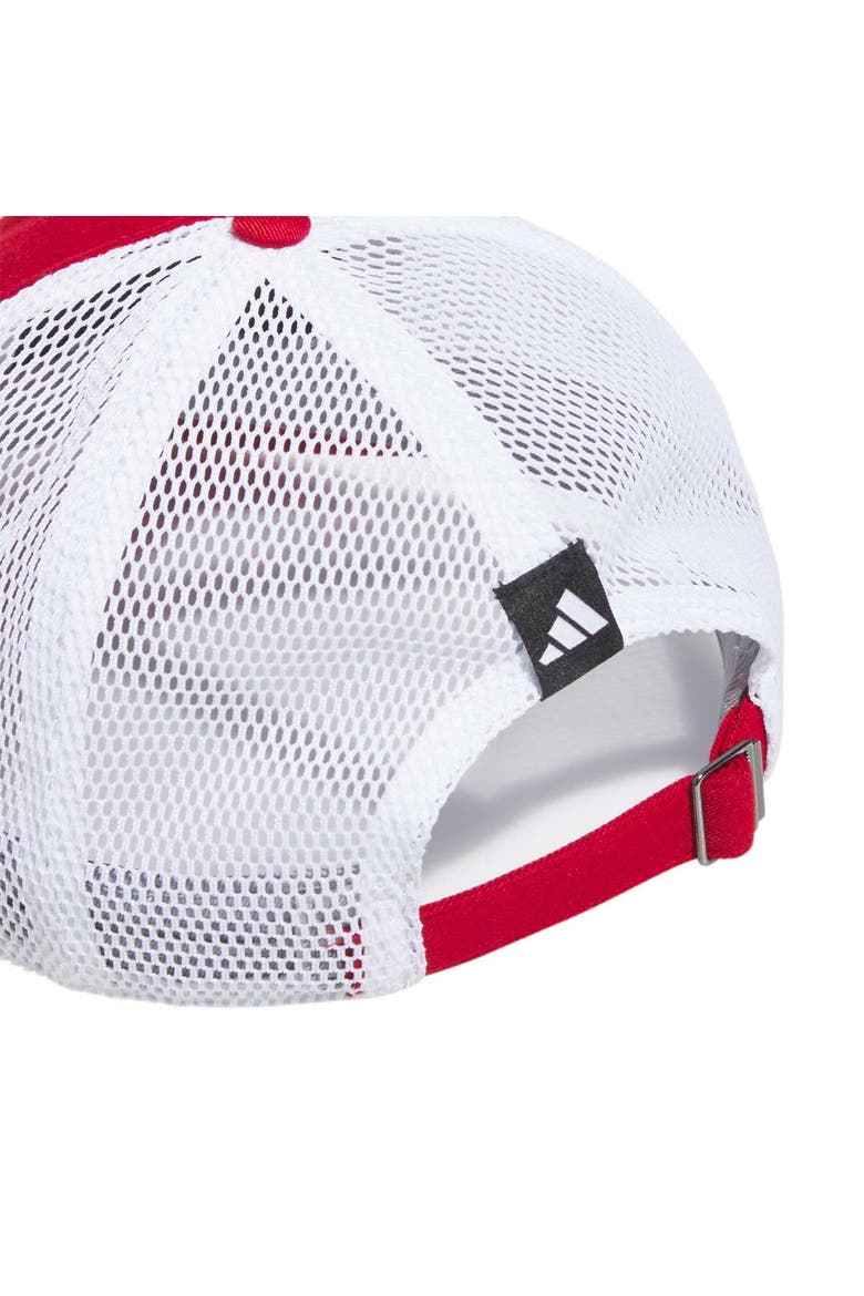 Men's adidas Scarlet Nebraska Huskers Mascot Slouch Trucker Adjustable Hat, Alternate, color, Scarlet