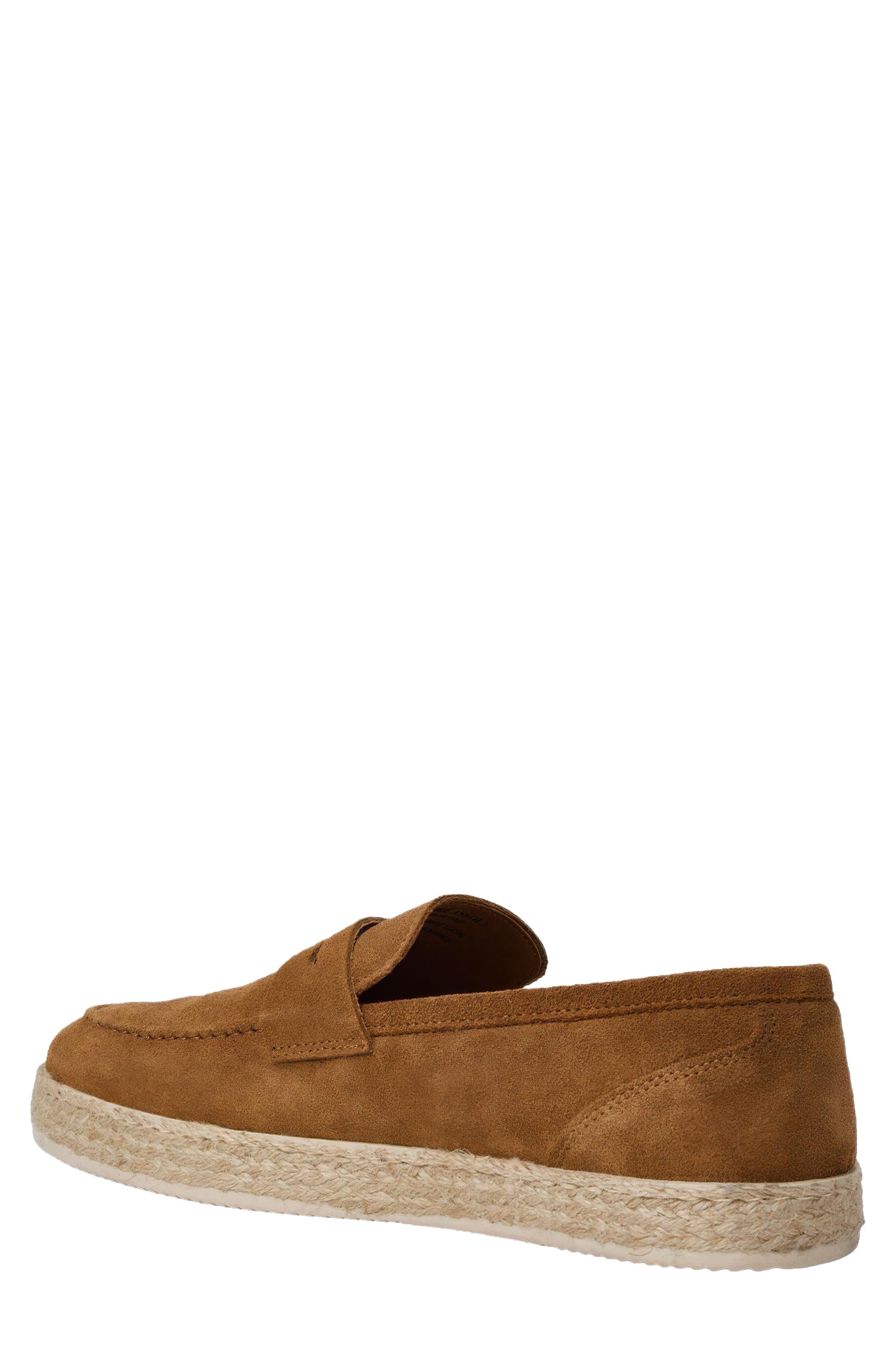 Mateo Leather Penny Loafer Espadrille, Alternate, color, COGNAC SUEDE