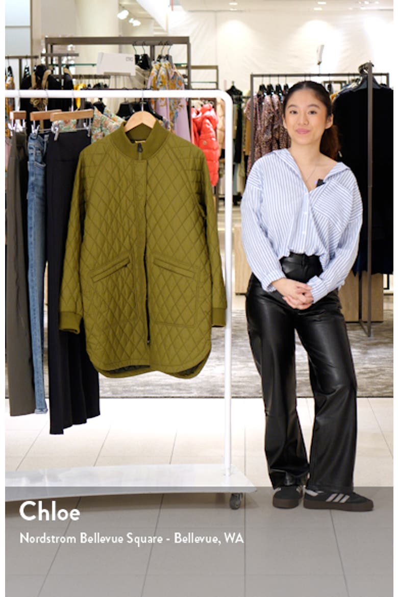 Quilted Water Repellent Nylon Bomber Jacket video