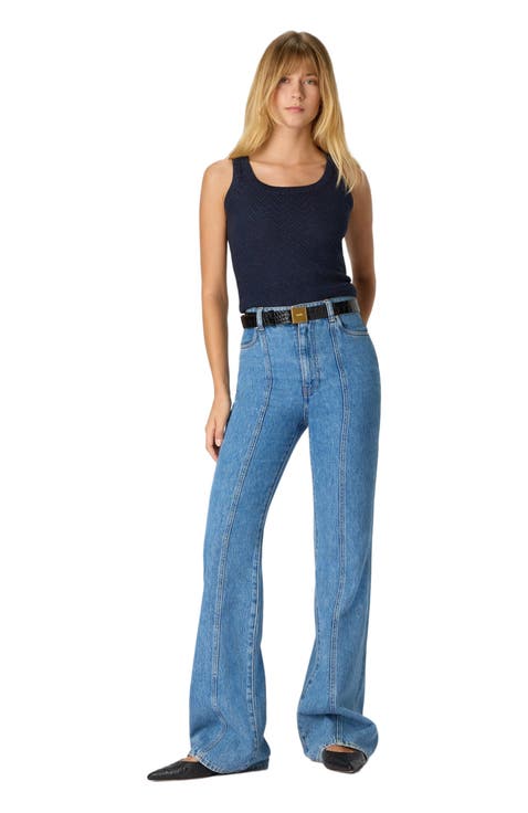 Cotton Blend Tank Top With Zigzag Pattern