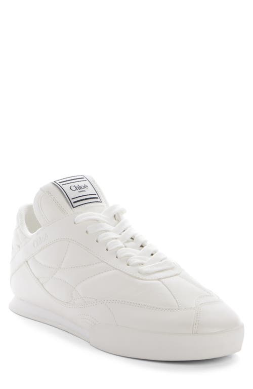 Chloé Womens Winter Wht Kick Brand-patch Leather Low-top Trainers Eur 36 / 3 Uk In White