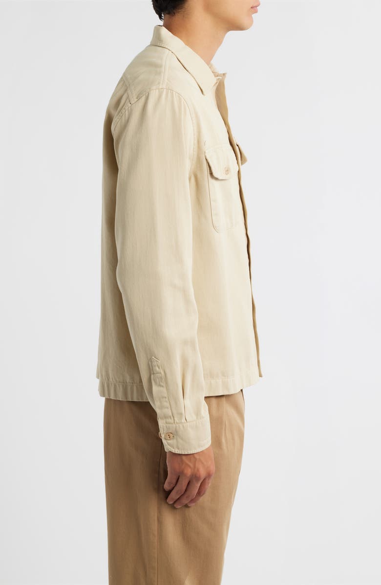 MERZ B SCHWANEN Organic Cotton Twill Shirt Jacket, Alternate, color, Light Khaki