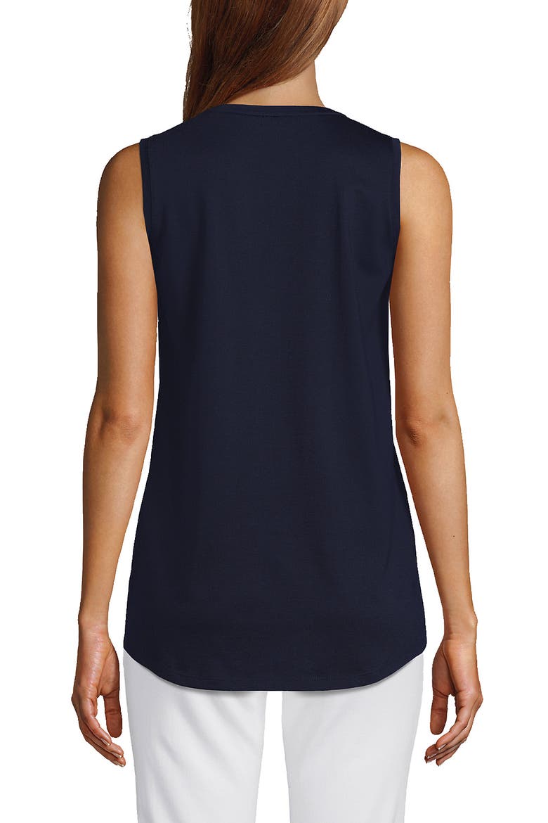 Supima Cotton Tunic Tank Top, Alternate, color, Radiant Navy