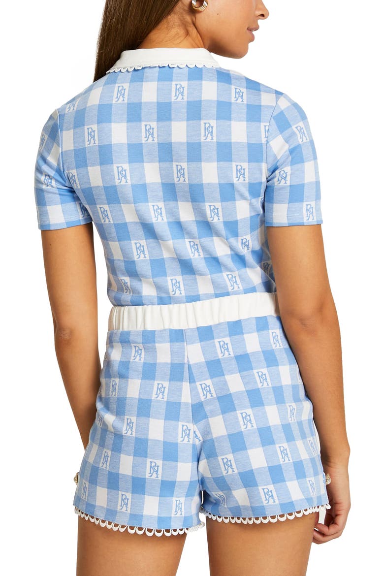 Women's Scallop Gingham Shorts, Alternate, color, LIGHT BLUE