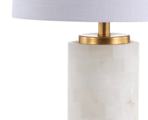 Jonathan Y Eliza 25.5" Alabaster Led Table Lamp, White/gold Leaf In White/gold Leaf