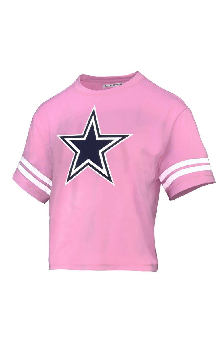 LAUREN JAMES Women's Lauren James Pink Dallas Cowboys Glitter Fashion Jersey T-Shirt, Alternate, color, 