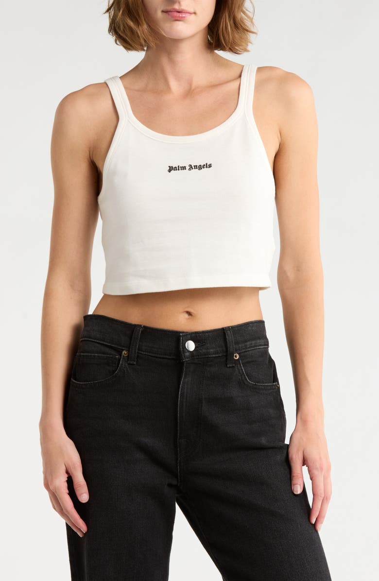 Palm Angels Logo Embroidered Tank Top, Main, color,