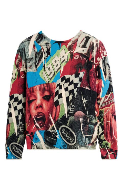 Collage Print Graphic Sweatshirt