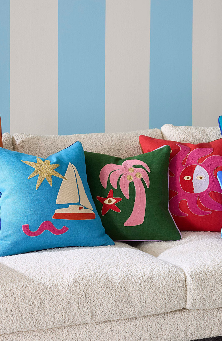 Jonathan Adler Playa Pillow, Alternate, color, Sailboat