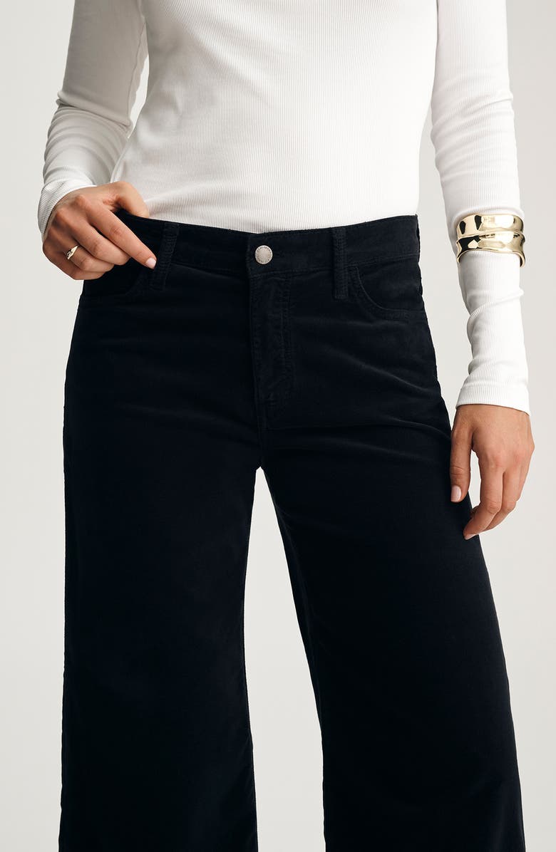 Mavi Jeans Paloma Wide Leg Velvet Pants, Alternate, color, Black Velvet