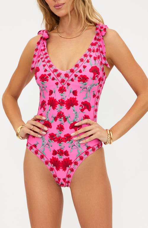 Beach Riot Akira Floral One-piece Swimsuit In Pink