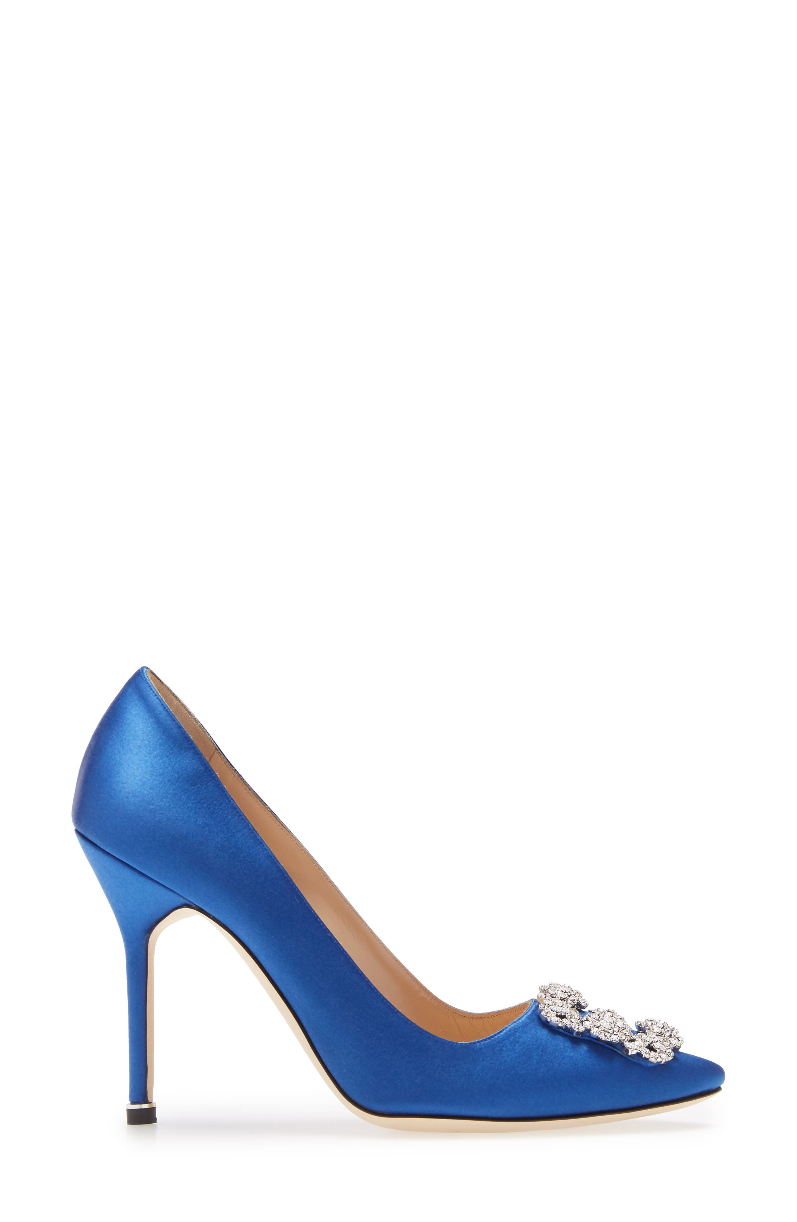 Hangisi Pointed Toe Pump, Alternate, color, BLUE SATIN/ CLEAR