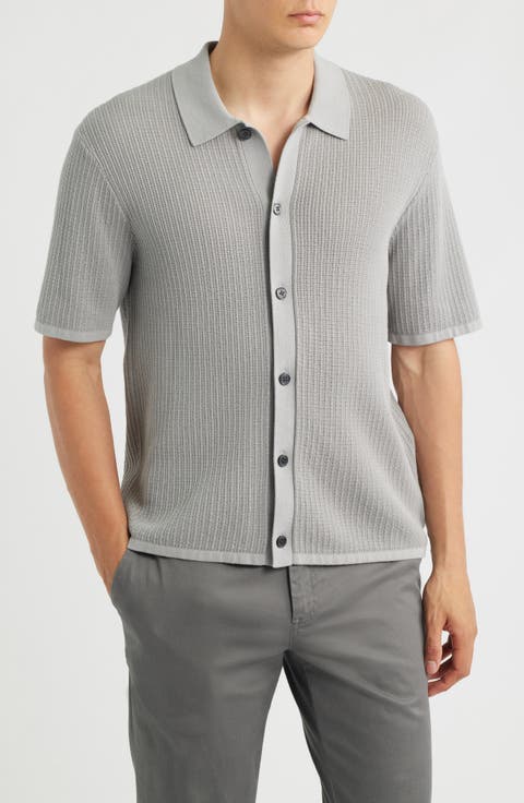 Tactile Cotton Open Stitch Button-Up Shirt