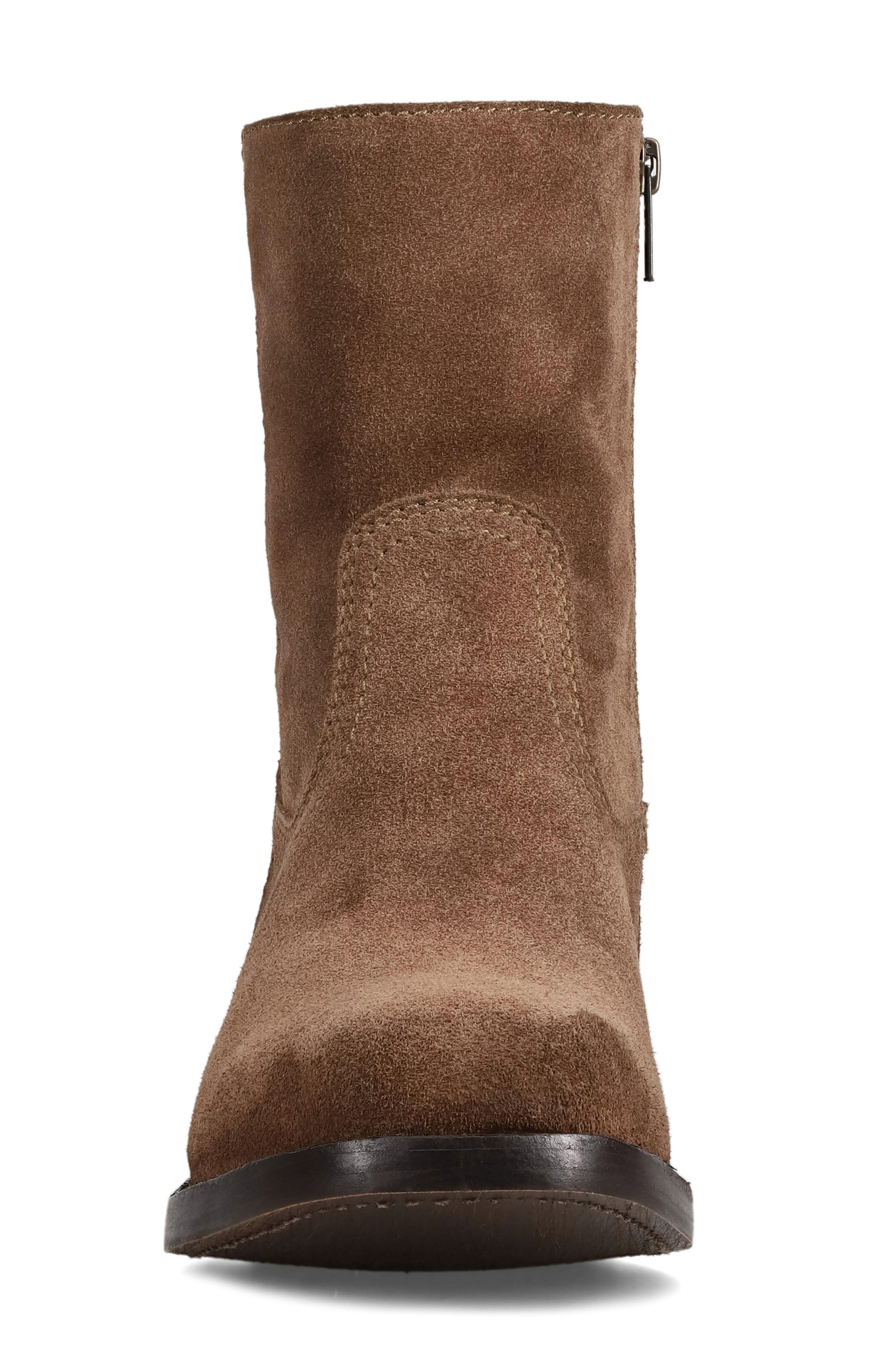 Frye Campus Suede Plain Toe Zip Boot, Alternate, color, Driftwood