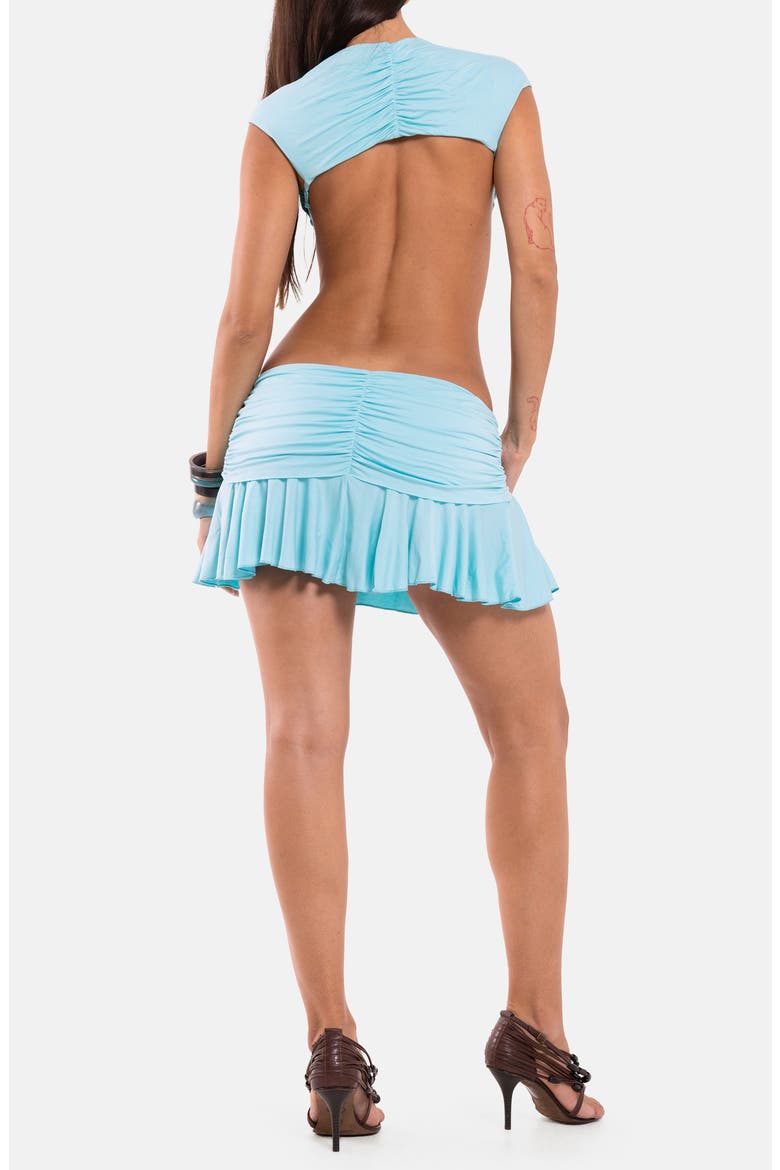 Twist Detail Minidress, Alternate, color, TURQUOISE
