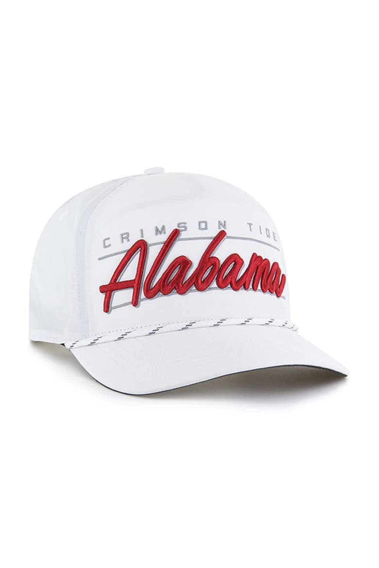 Men's '47 White Alabama Crimson Tide Condor Hitch brrr° Adjustable Hat, Alternate, color, White