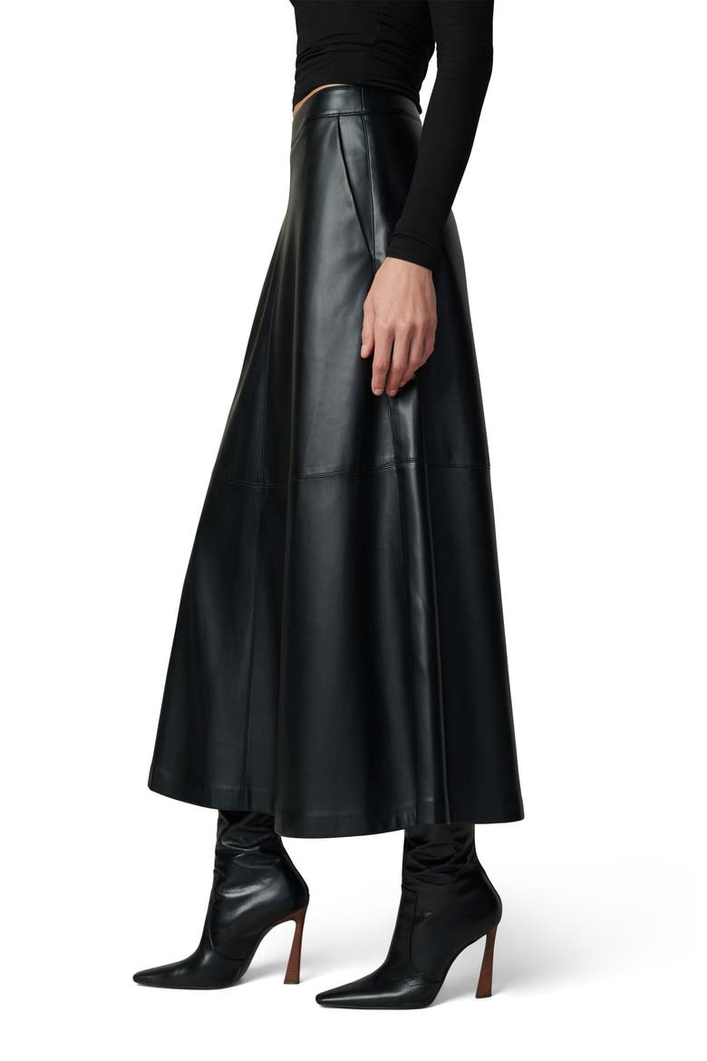 The Tavi Faux Leather Maxi Skirt, Alternate, color, BLACK