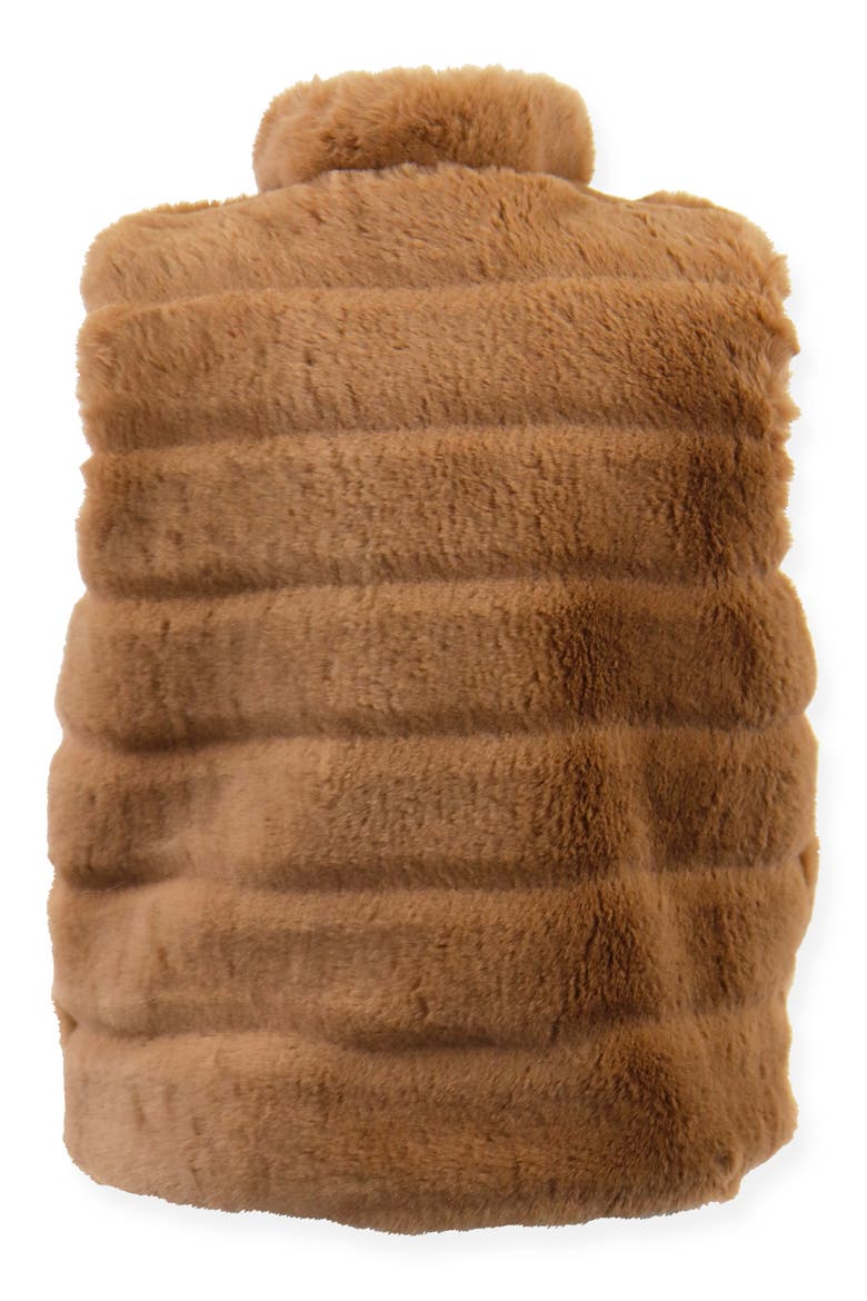 Faux Fur Zip Front Vest, Alternate, color, CHOCOLATE